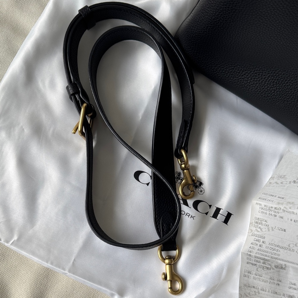 Coach Black Pebbled Leather Shoulder Bag - Picture 8 of 9